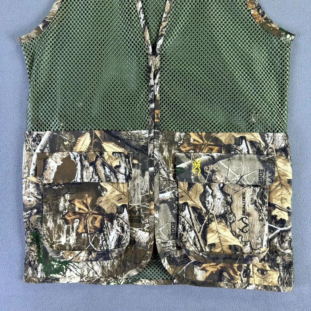 Browning Vest Large Green Realtree Edge Camo Mesh Upland Game Hunting Trapping